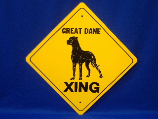 Great Dane Uncropped Ear Crossing Sign