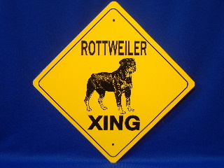 Rottweiler Crossing Sign