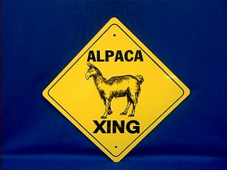 alpaca crossing sign