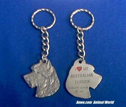 australian terrier keychain pewter