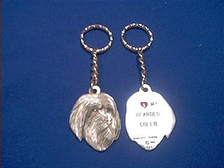 bearded collie keychain