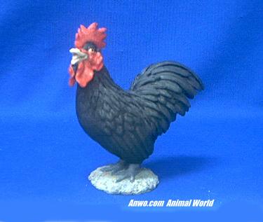 black rooster figurine small