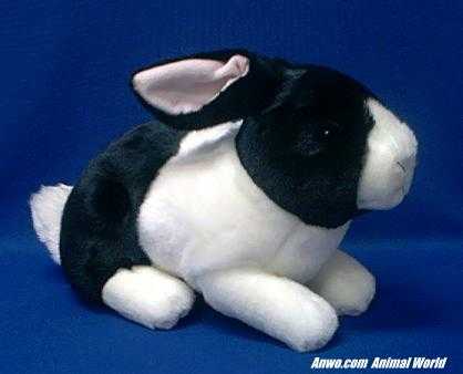 black white rabbit plush stuffed animal classic