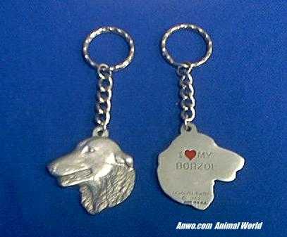 borzoi keychain pewter usa