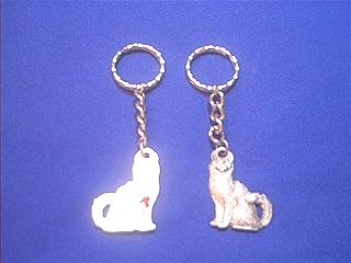 angora cat keychain