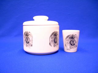 chow chow jar plate shot glass