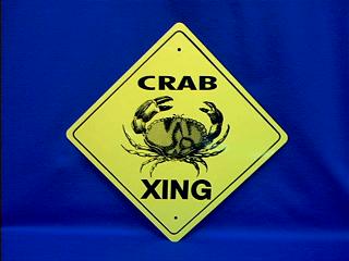 crab crossing sign