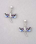 dragonfly earrings blue