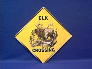 elk crossing sign