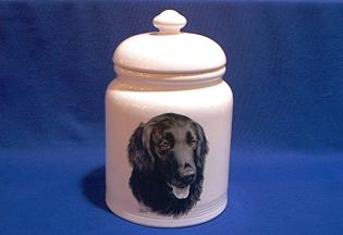 flat coated retriever cookie jar