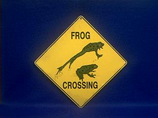 frog crossing sign
