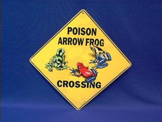 poison frog crossing sign