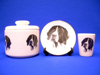 german shorthair pointer jar plate shot glass