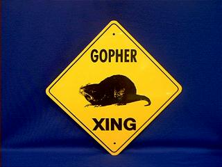 gopher crossing sign