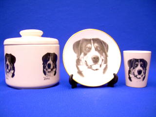 greater swiss mountain dog jar plate shot glass