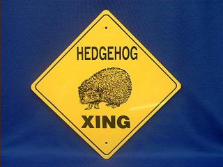 hedgehog crossing sign