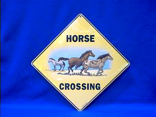horse crossing sign