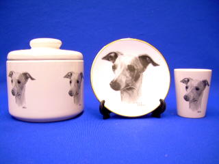 italian greyhound jar plate shot glass