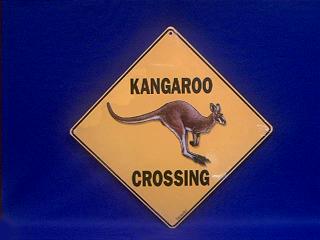 kangaroo crossing sign
