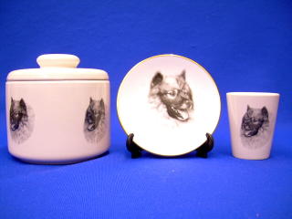 keeshond jar plate shot glass