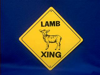 lamb crossing sign