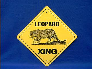 leopard crossing sign