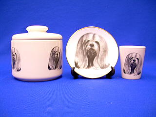lhasa apso jar plate shot glass