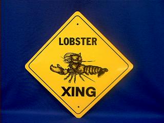 lobster crossing sign