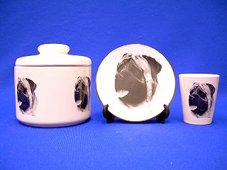mastiff jar plate shot glass