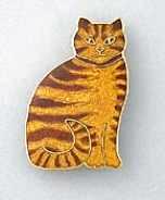 orange tabby pin brooch