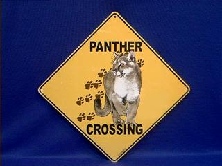 panther crossing sign