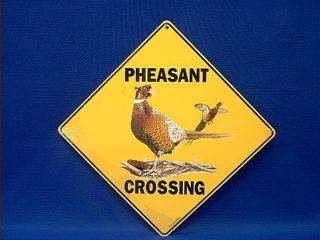pheasant crossing sign