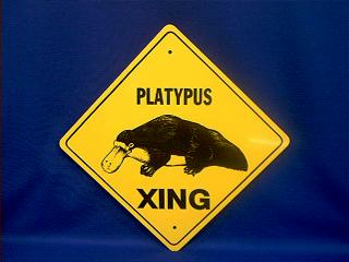 platypus crossing sign