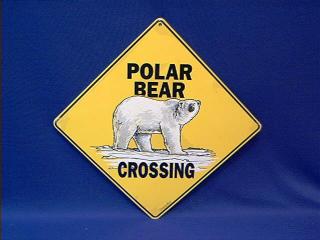 polar bear crossing sign