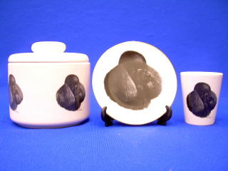 black poodle jar plate shot glass
