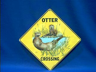 river otter crossing sign