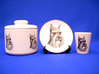 schnauzer jar plate shot glass