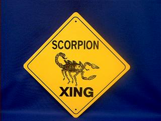 scorpion crossing sign