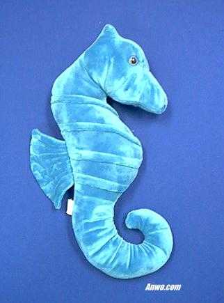 blue seahorse plush stuffed animal toy