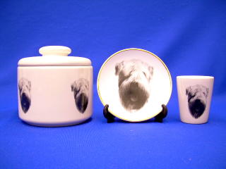soft coated wheaten terrier jar plate shot glass