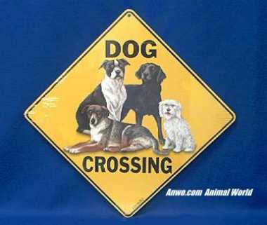 dog crossing sign