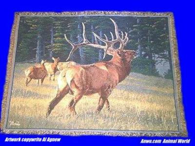 elk blanket throw tapestry scene weaver