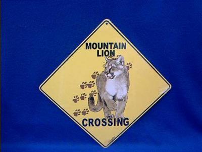 mountain lion crossing sign