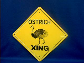 Ostrich Crossing Sign at Animal World®
