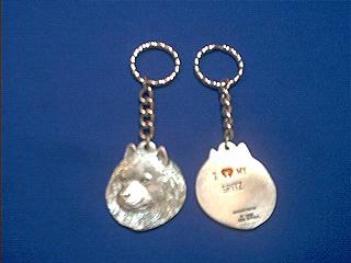 american eskimo spitz keychain pewter 