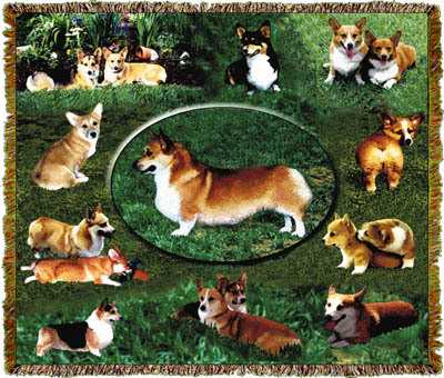 welsh corgi blanket throw tapestry