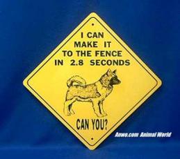 akita sign warning fence 2.8 seconds