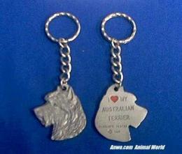 australian terrier keychain pewter