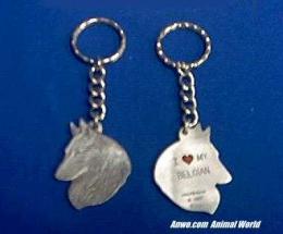 belgian tervuren keychain pewter