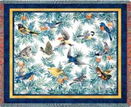bird blanket throw tapestry songbirds